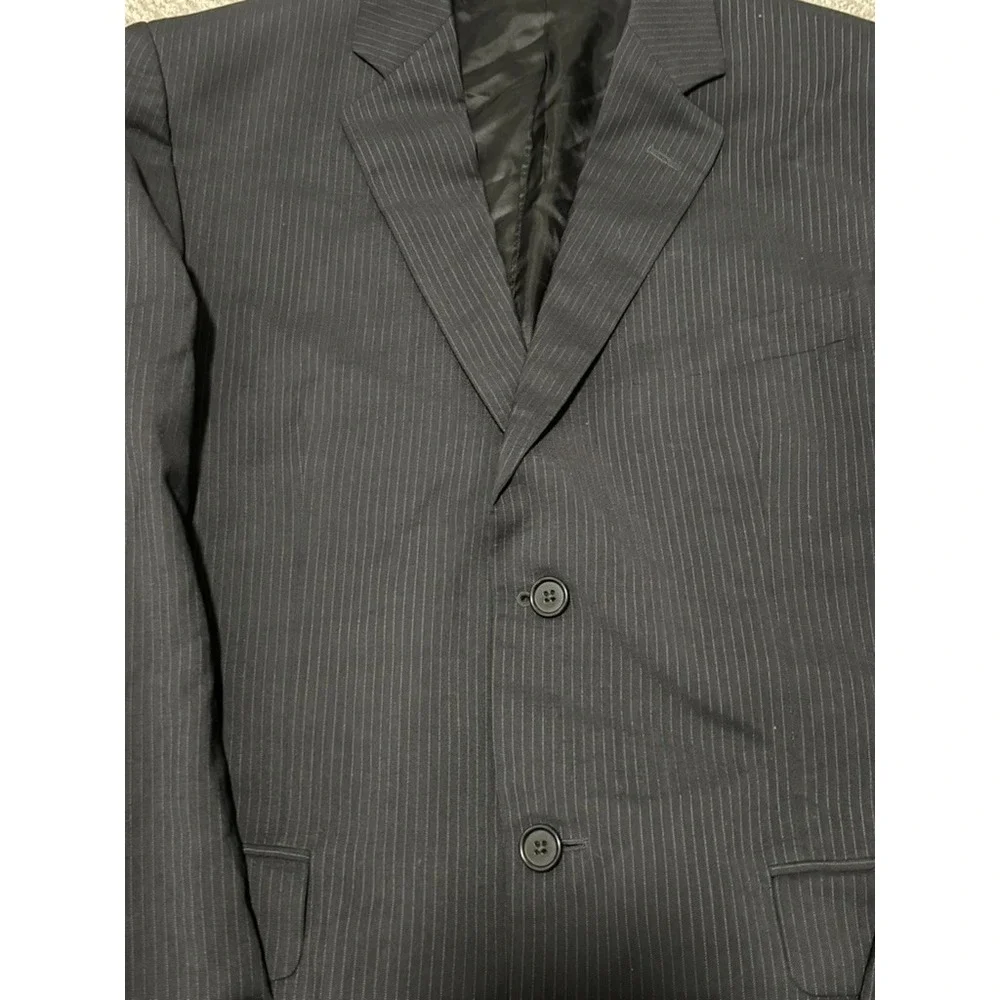 Cerruti 1881 Men's Suit Size 50 Made in Italy Black Pinstripe 2 Piece